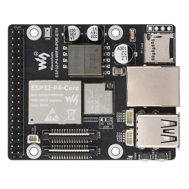 ESP32-P4-WIFI6-POE-ETH ESP32-C6 MIPI DSI 10.1 inch Display/CSI Camera/Audio Speaker For AI Deepseek