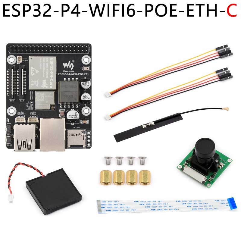 ESP32-P4-WIFI6-POE-ETH ESP32-C6 MIPI DSI 10.1 inch Display/CSI Camera/Audio Speaker For AI Deepseek