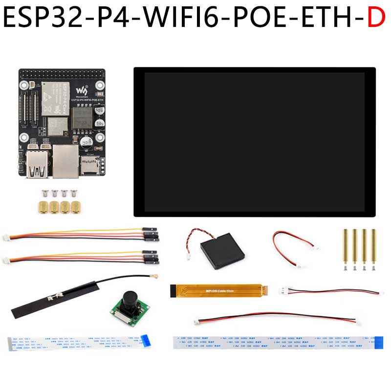 ESP32-P4-WIFI6-POE-ETH ESP32-C6 MIPI DSI 10.1 inch Display/CSI Camera/Audio Speaker For AI Deepseek