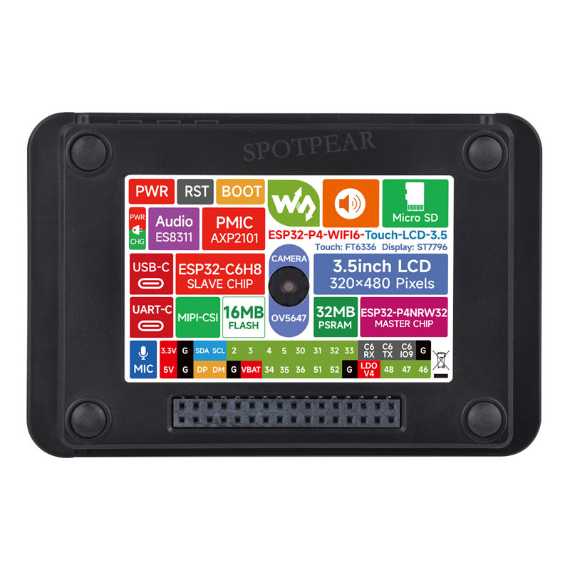 ESP32-P4-WIFI6 3.5inch LCD Display AI Development Board 320×480 3.5 inch TouchScreen Deepseek