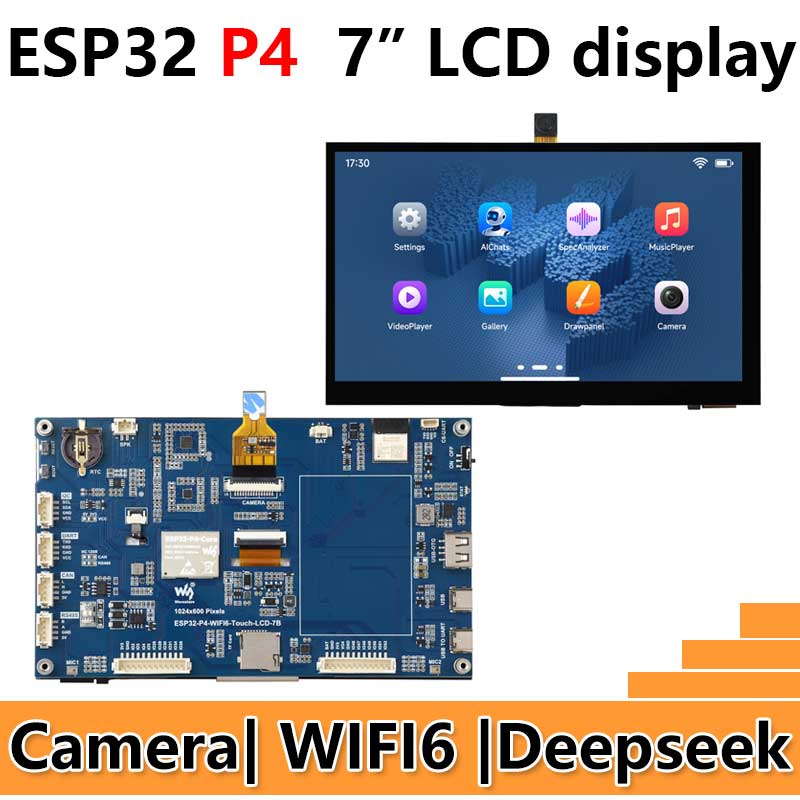 ESP32 P4 Development Board 7-inch LCD Display 1024×600 7inch Touchscreen ESP32-C6 WiFi6 AI Deepseek