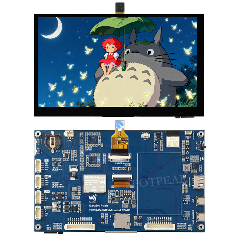 ESP32 P4 Development Board 7-inch LCD Display 1024×600 7inch Touchscreen ESP32-C6 WiFi6 AI Deepseek