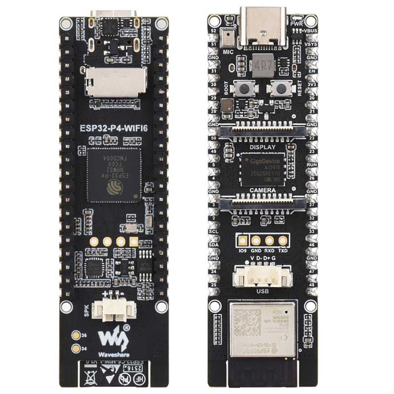 ESP32-P4 Pico WIFI6 Development Board C6 MIPI DSI 10.1-inch Display /CSI Camera /Audio Speaker Mic AI Deepseek