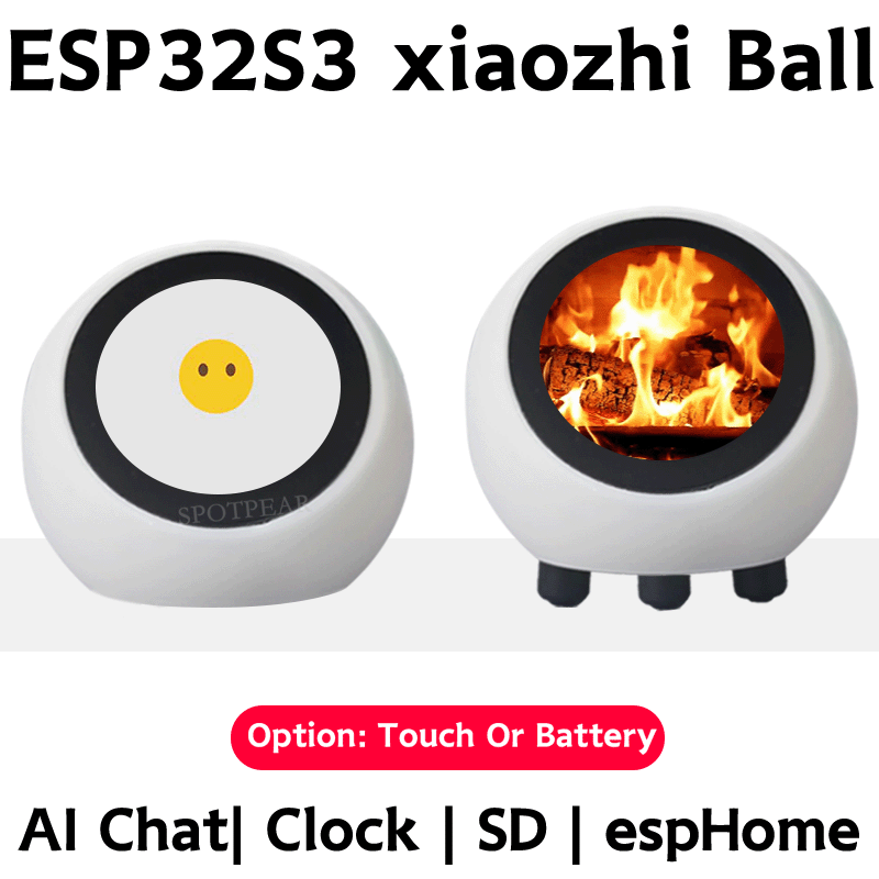DeepSeek XiaoZhi AI Voice Chat Robot Ball ESP32-S3 1.28 inch LCD N16R8 Development Board espHome Assistant Wifi Weather Station TimeClock