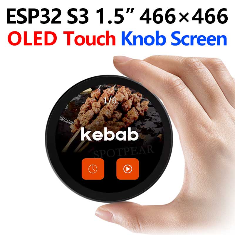 ESP32 S3 Development Board 1.5 inch Round Rotary OLED TouchScreen Smart Knob Display 1.5inch Display 466x466 LVGL for Arduino