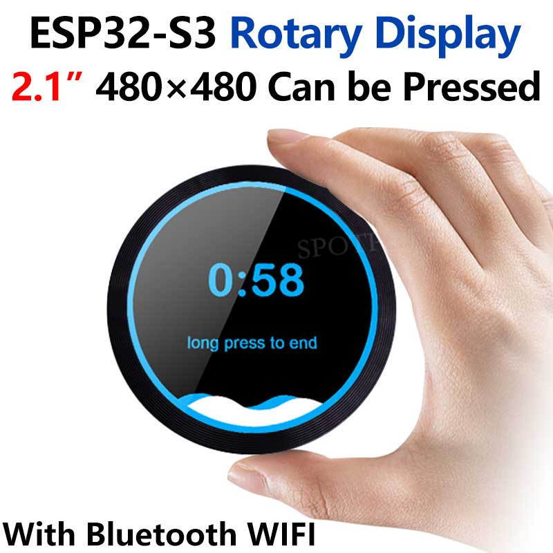 ESP32 S3 Development Board 2.1 inch Round Rotary Knob LCD Smart Screen 2.1inch Display 480x480 LVGL for Arduino