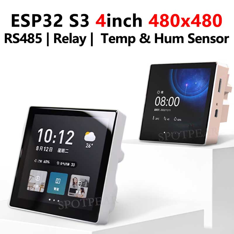 ESP32-S3 Development Board 4 inch LCD TouchScreen Display 480x480 RS485 /SHT20 /Relay For Arduino LVGL 86 TVbox