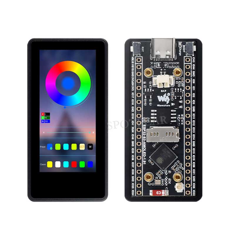 ESP32 S3 Development Board 1.91 inch AMOLED Display Screen For Arduino LVGL With SD-Port/ QMI8658C 6-Axis Sensor