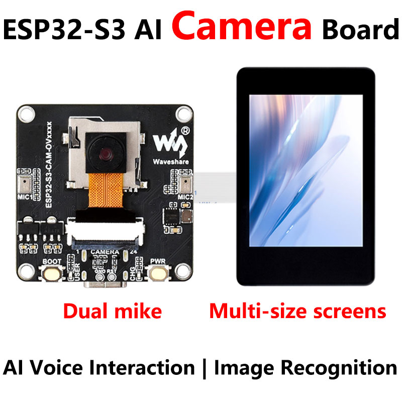 ESP32-S3 AI Camera Development Board Dual Microphone with Display Port