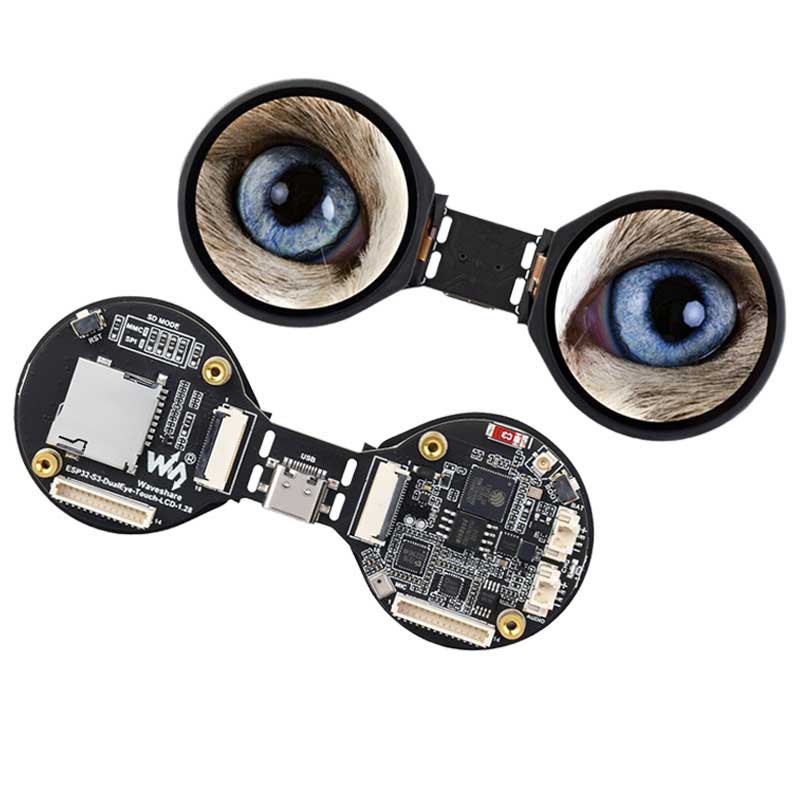 ESP32-S3 AI Electronic Eye Development Doard DualEye TouchEye 1.28 inch TouchScreen LCD Round Display N16R8 Toy Doll Robot