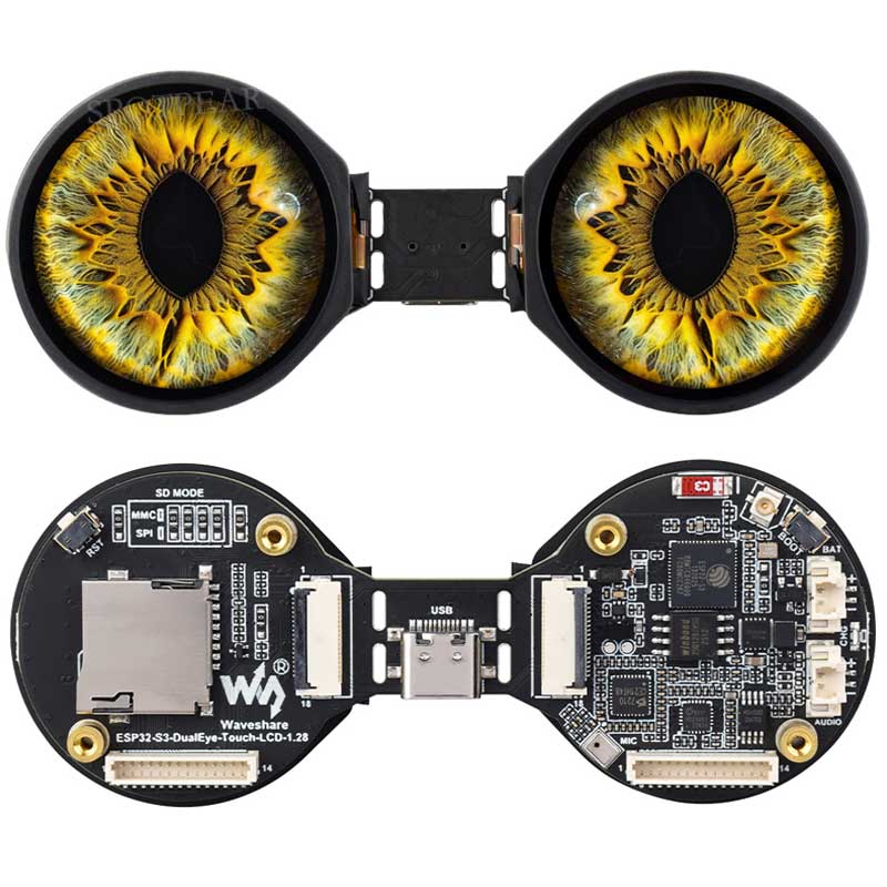 ESP32-S3 AI Electronic Eye Development Doard DualEye TouchEye 1.28 inch TouchScreen LCD Round Display N16R8 Toy Doll Robot