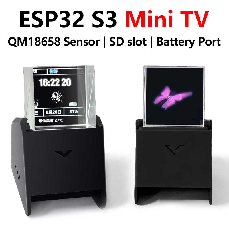 ESP32 S3 LCD 1.3 inch Holographic Display Screen 1.3inch 3D Transparent Refractive Prism Mini TV For Arduino