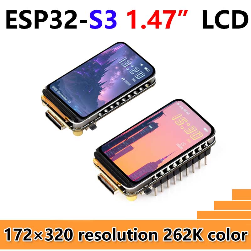 ESP32-S3 Development Board With 1.47" Touch Display - 172x320 IPS Screen, Wi-Fi 6 & BLE 5, Dual-Core Processor For IoT Projects