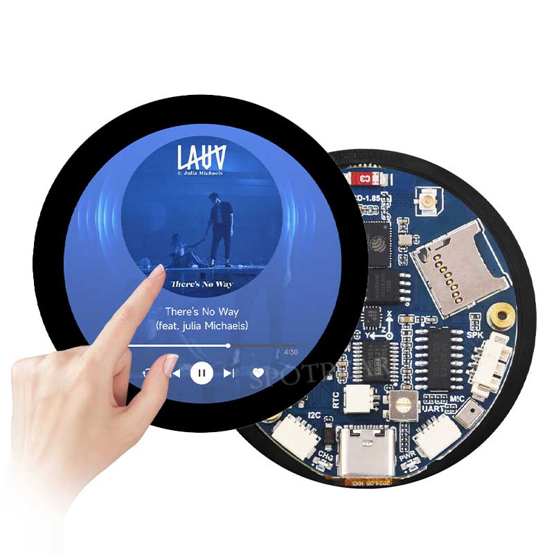 ESP32 S3 Development Board 1.85 inch Round LCD Display 360×360 QMI8658 Sensor / MIC / SD /MP3  Audio /Battery Port LVGL/HMI For Arduino