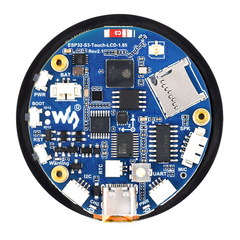DeepSeek AI Voice Chat ESP32 S3 Development Board 1.85 inch Round LCD 1.85inch Display QMI8658 /MIC /SD /MP3  Audio LVGL For Arduino