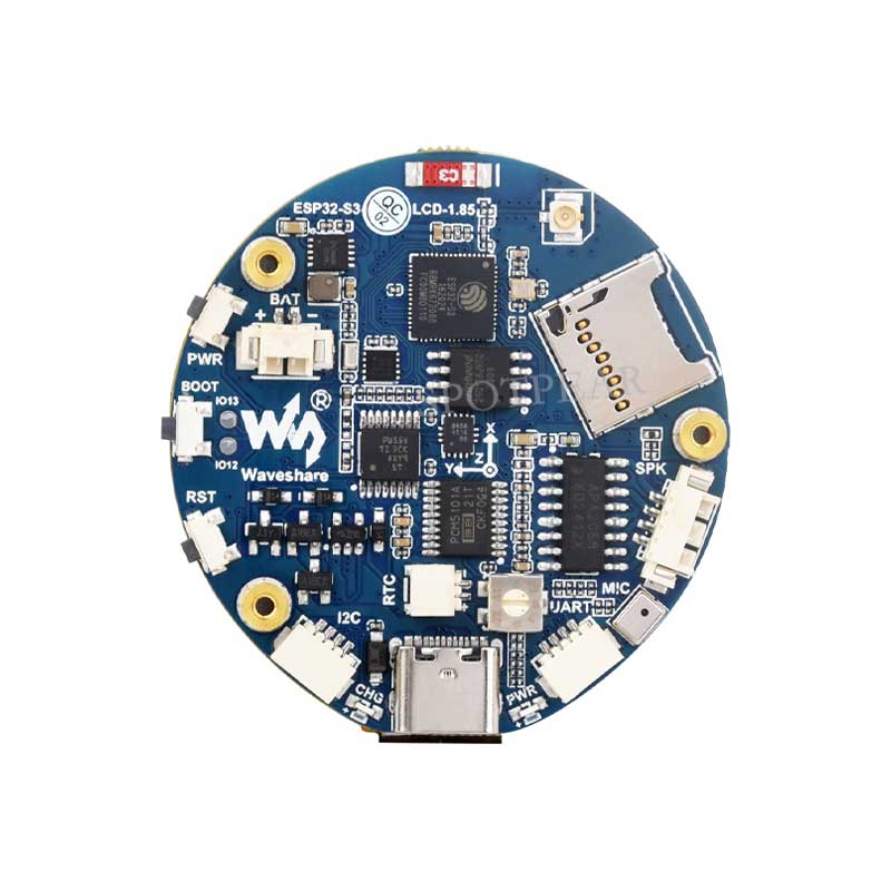 ESP32 S3 Development Board 1.85 inch Round LCD Display 360×360 QMI8658 Sensor / MIC / SD /MP3  Audio /Battery Port LVGL/HMI For Arduino