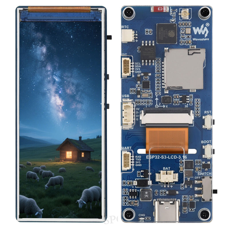 ESP32-S3 Development Board 3.16 inch LCD display  3.16inch Screen SD slot 320x820 RGB LED ST7701