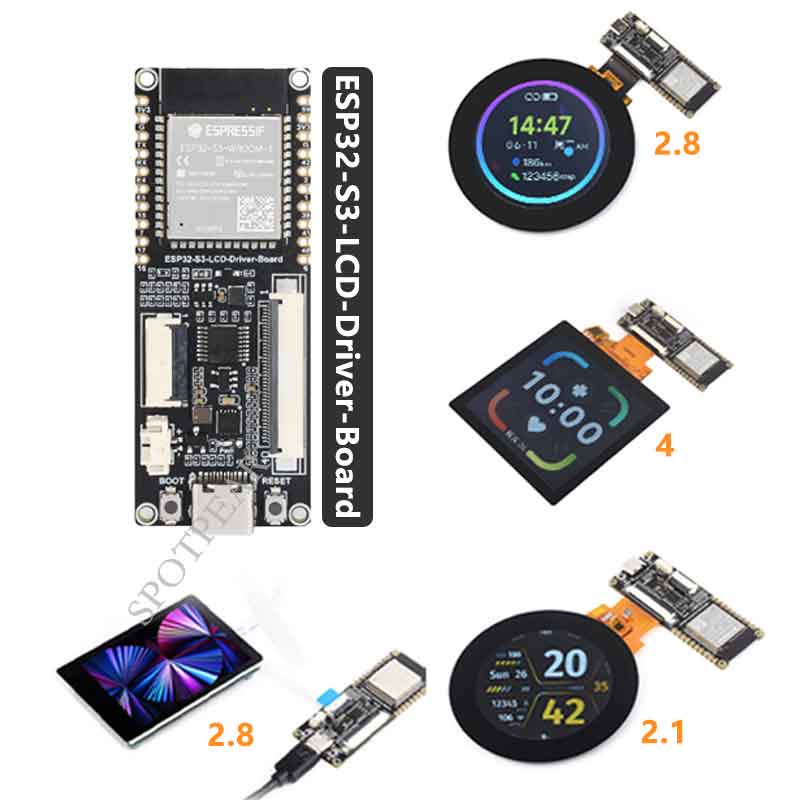 ESP32-S3 LCD Driver Board RGB/SPI N8R8 For 2.1/2.8/4inch Captive TouchScreen Display