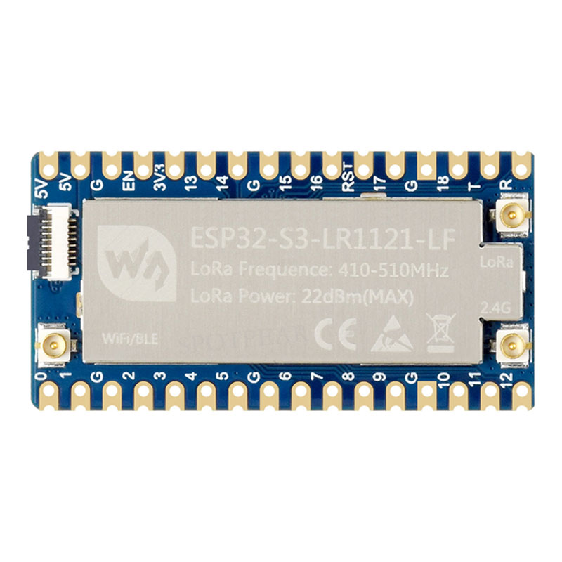 ESP32‑S3 LoRa Development Board with LR1121 3rd Generation RF Chip USB Stamp Hole