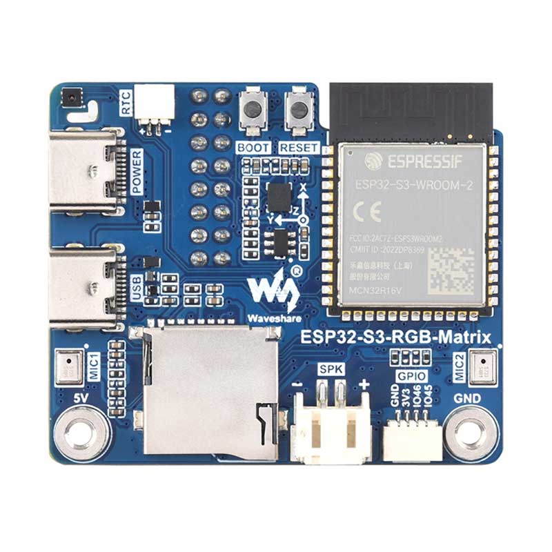 ESP32-S3 AI RGB Matrix Driver Board Dual Microphone DeepSeek