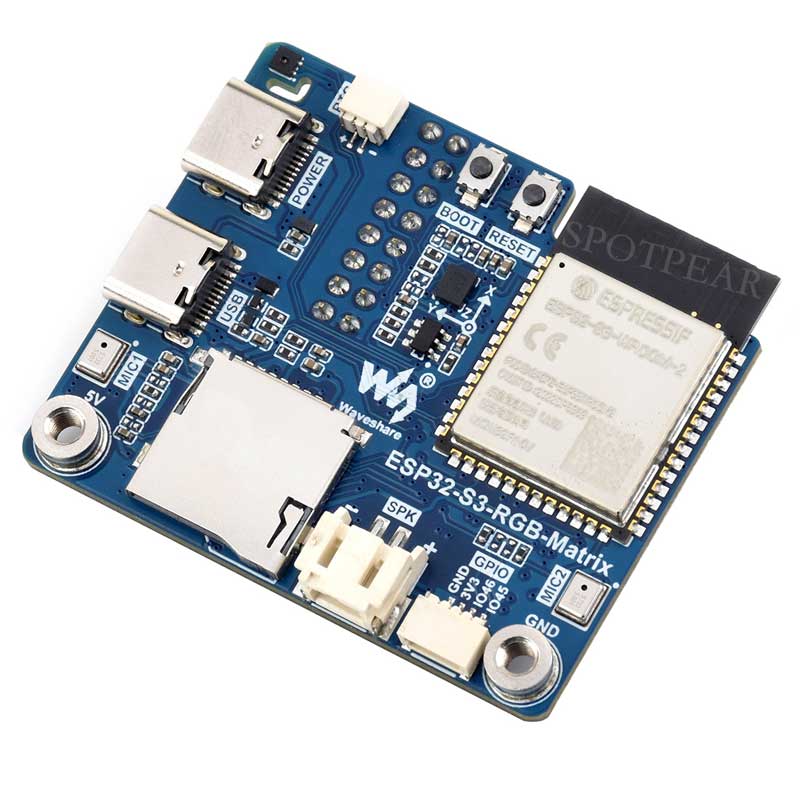 ESP32-S3 AI RGB Matrix Driver Board Dual Microphone DeepSeek
