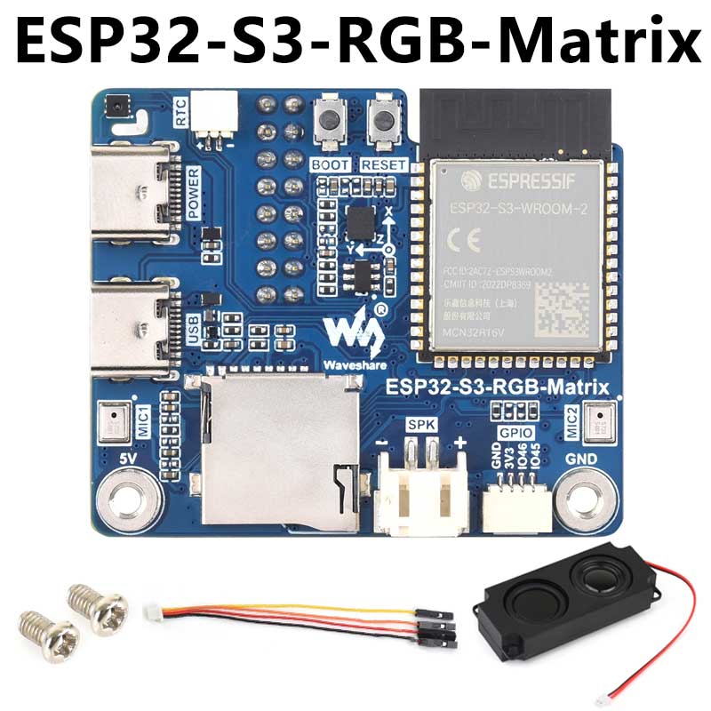 ESP32-S3 AI RGB Matrix Driver Board Dual Microphone DeepSeek