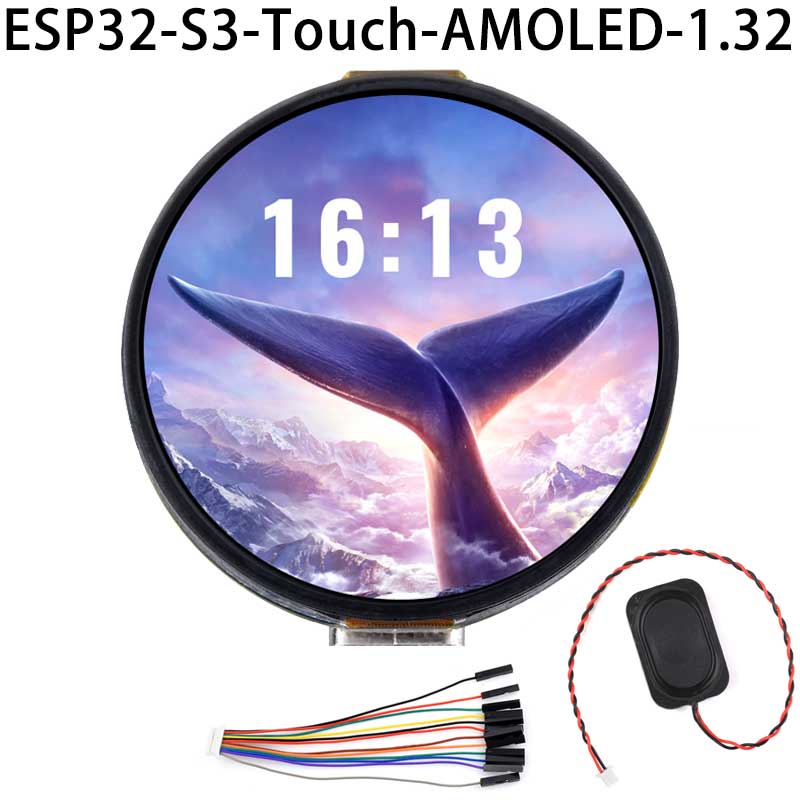 ESP32 S3 Development Board with 1.32inch AMOLED Display QSPI Interface WiFi 6 Audio Acquisition Deepseek