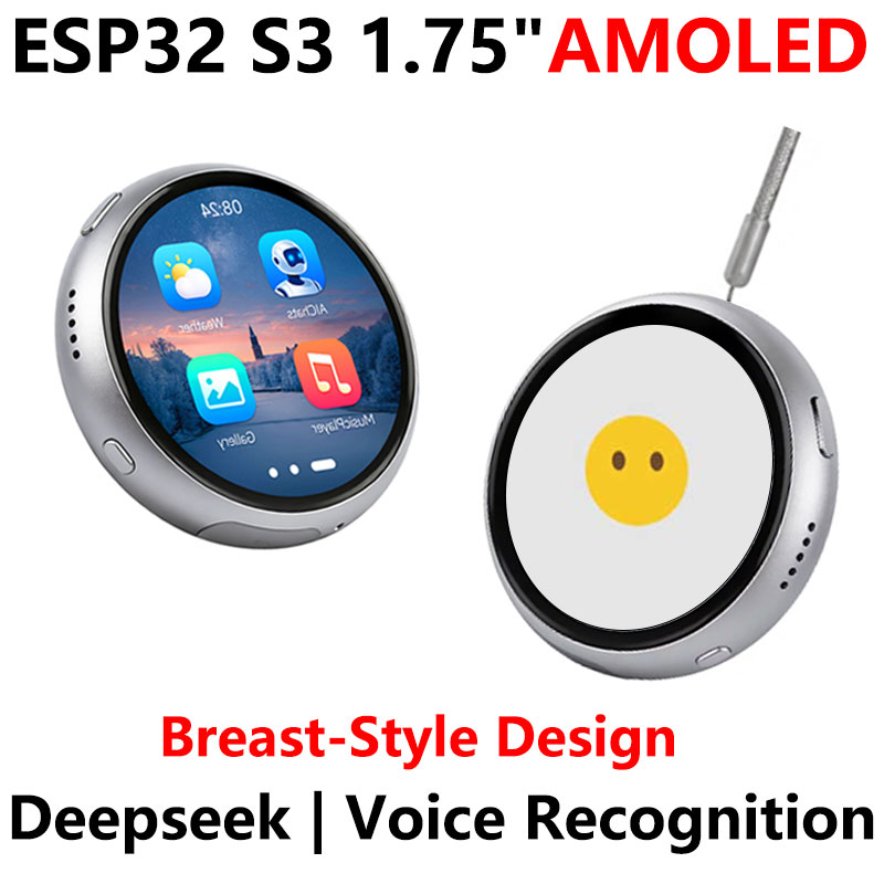 ESP32 S3 AI 1.75 inch Development Board with 1.75inch AMOLED Touchscreen Round Screen Deepseek