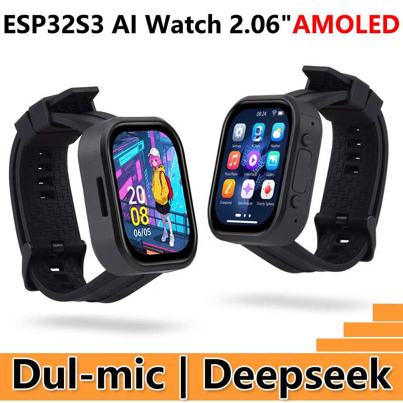 DeepSeek AI Voice Chat ESP32 S3 Development Board 2.06-inch AMOLED Display 410×502 2.06inch TouchScreen Programmable Watch