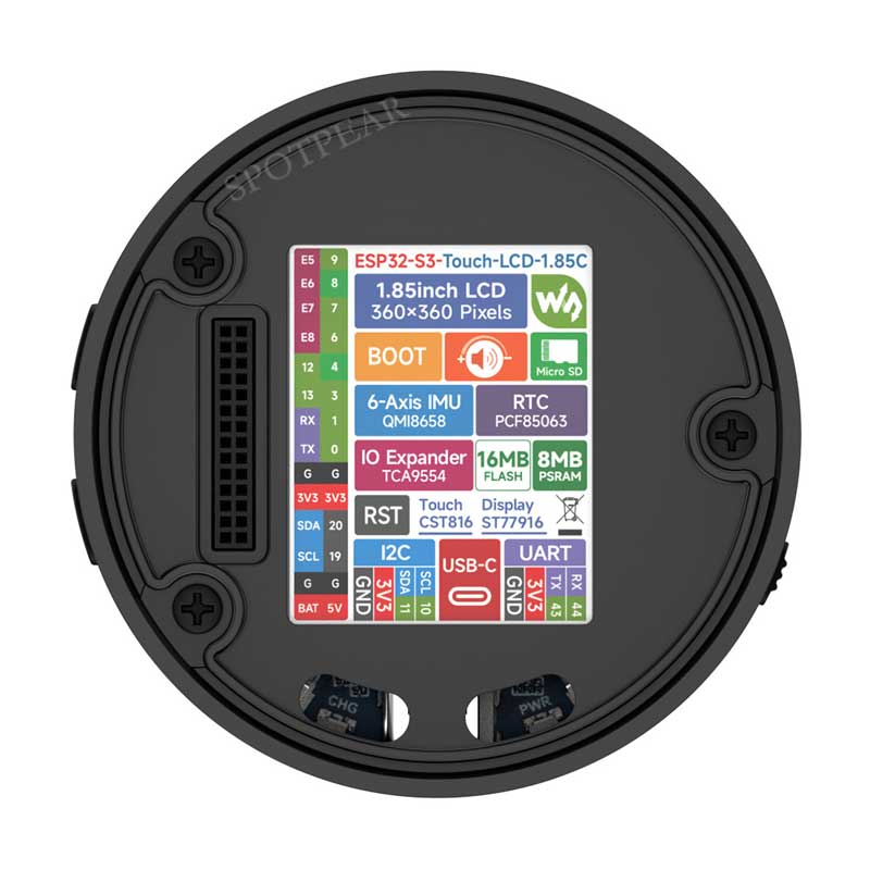 DeepSeek XiaoZhi AI Voice Chat Robot BOX ESP32-S3 Development Board 1.85 inch Round LCD N16R8