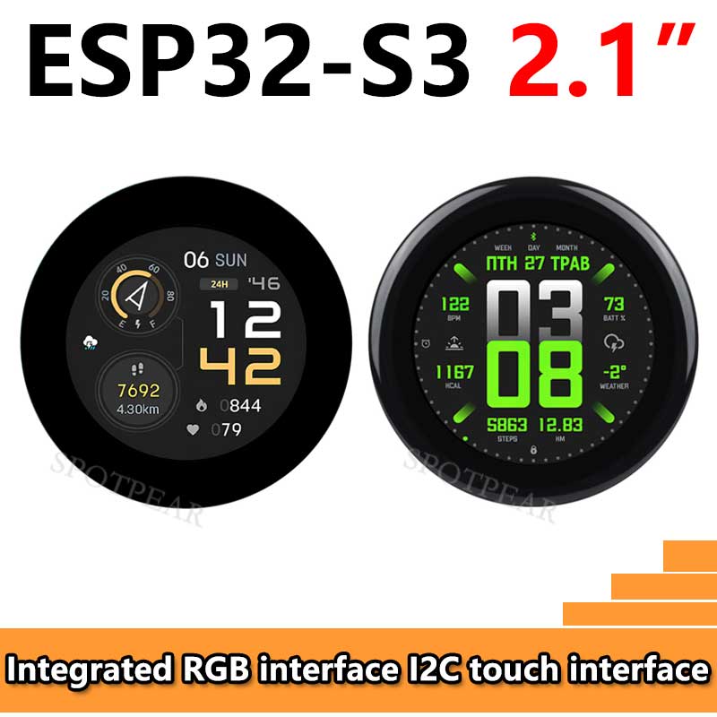 ESP32 S3 2.1 inch Round LCD Development Board 480x480 TouchScreen Display LVGL HMI With QMI8658C 6-Axis Sensor