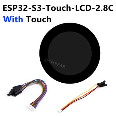 ESP32 S3 Development Board 2.8 inch Round LCD Display 480x480 QMI8658 Sensor / MIC / SD /MP3  Audio /Battery Port LVGL/HMI For Arduino