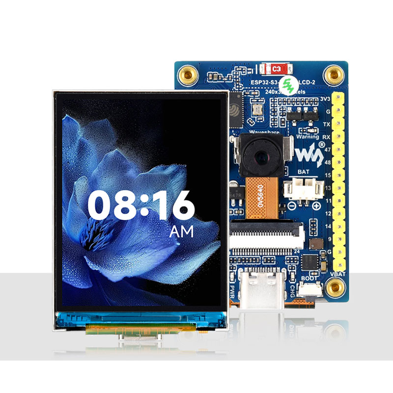 ESP32 S3 LCD Camera Development Board 2 inch Display QMI8658 Sensor / Battery Port LVGL/HMI For Arduino