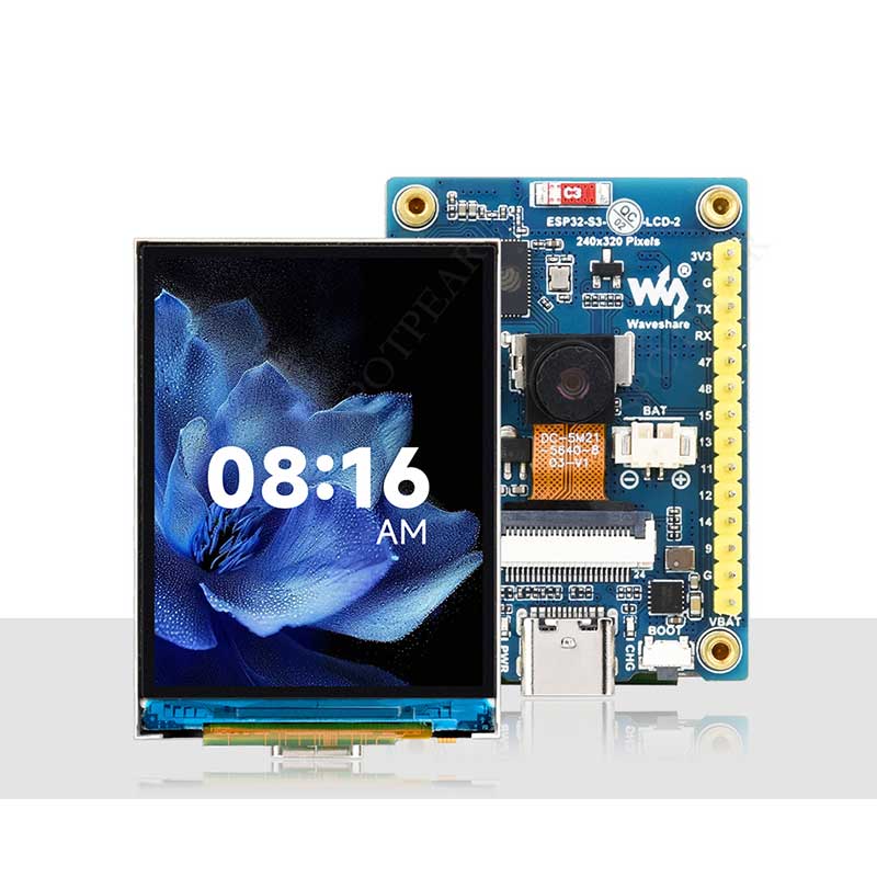 ESP32 S3 LCD Camera Development Board 2 inch Display QMI8658 Sensor / Battery Port LVGL/HMI For Arduino