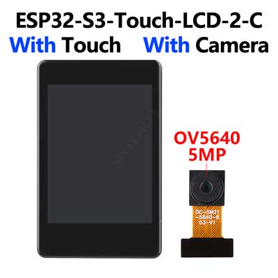 ESP32 S3 LCD Camera Development Board 2 inch Display QMI8658 Sensor / Battery Port LVGL/HMI For Arduino