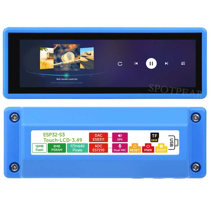 ESP32-S3 3.49-inch Development Board DeepSeek AI Chat Box 3.49inch LCD Capacitive TouchScreen Display 172×640 N16R8