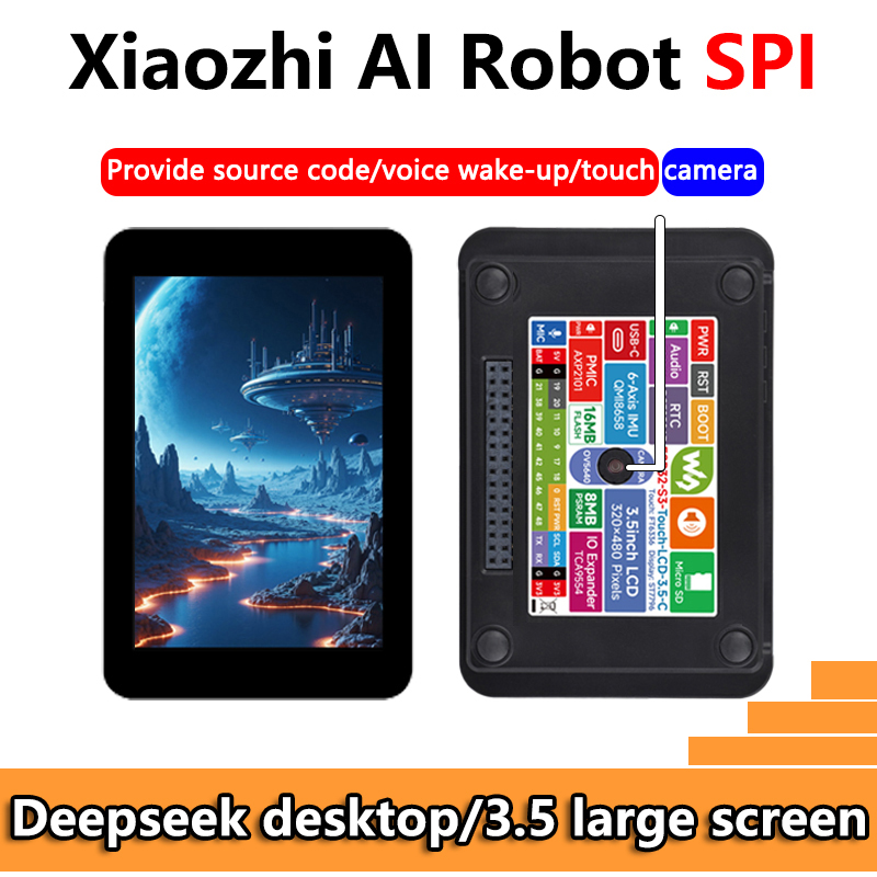 DeepSeek XiaoZhi AI Voice Chat Robot BOX ESP32-S3 Development Board 3.5 inch LCD N16R8 Touchscreen Display 6-Axis /Camera /SD