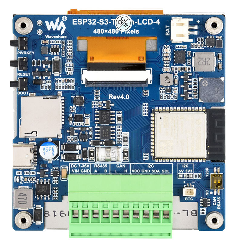 ESP32 S3 4inch LCD Development Board 480x480 TouchScreen Display TVBOX LVGL HMI Sensor CAN RS485