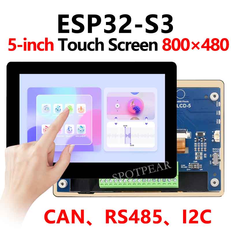 ESP32 S3 5 inch LCD Development Board 800x480 TouchScreen Display TVBOX LVGL HMI Sensor CAN RS485