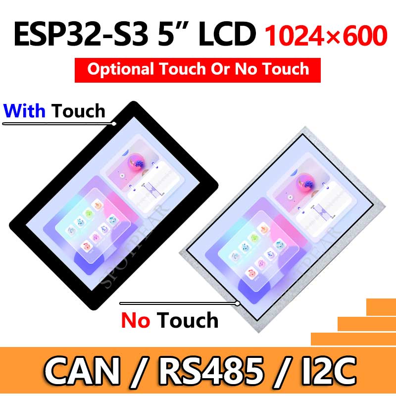 ESP32 S3 5 inch LCD (B) Development Board 1024x600 TouchScreen Display LVGL HMI Sensor CAN RS485