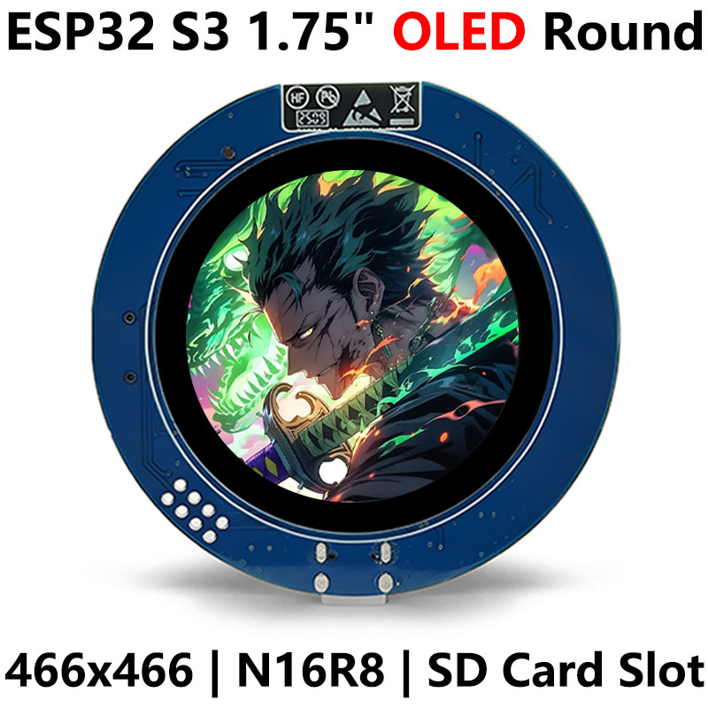 ESP32 S3 Development Board 1.75 inch Round OLED Capacitive Touch Screen 1.75inch Display 466×466 N16R8