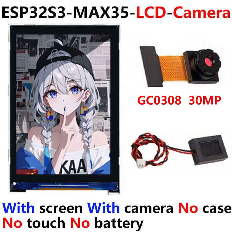 ESP32-S3 MAX AI Camera 3.5inch LCD Dual MIC Development Board Display 320x480 3.5 inch TouchScreen Voice Interruption Object Recognition