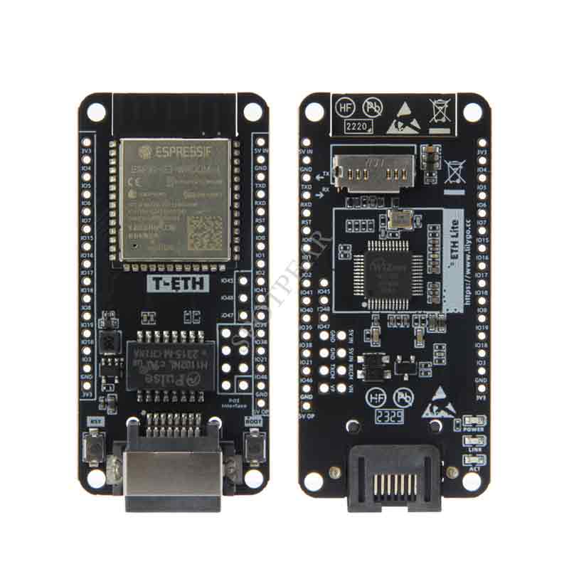 T-ETH-Lite Development Board with ESP32 and ESP32-S3 Expandable with W5500 Ethernet Module