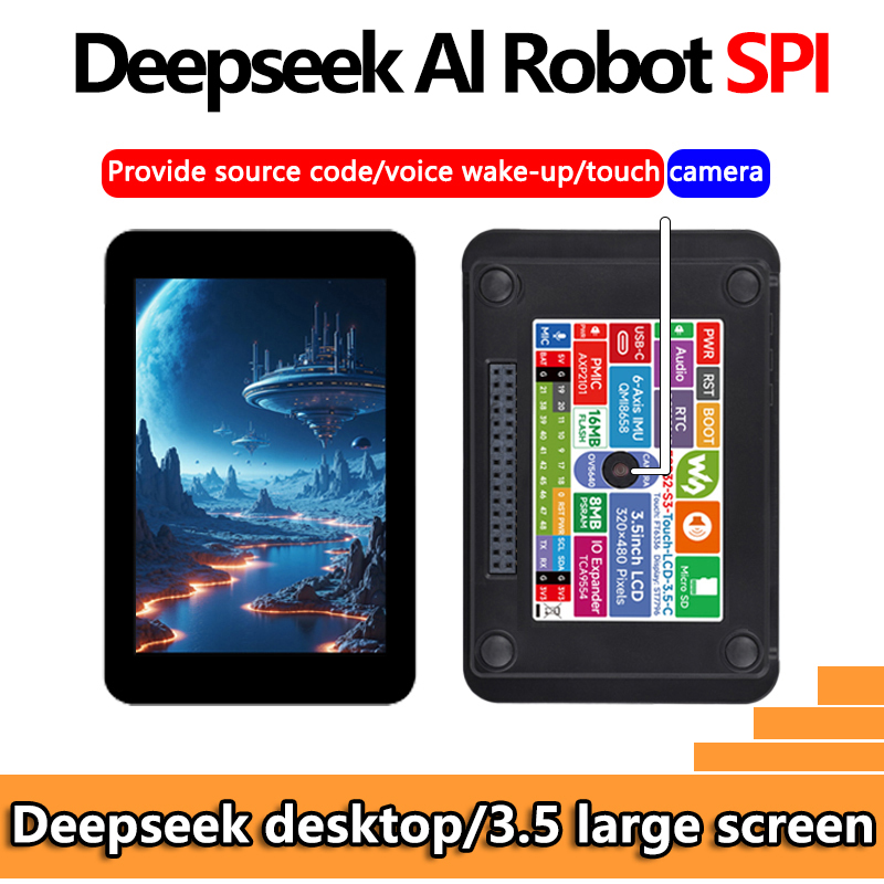 DeepSeek AI Voice Chat Robot BOX ESP32-S3 Development Board 3.5 inch LCD N16R8 Touchscreen Display 6-Axis /Camera /SD