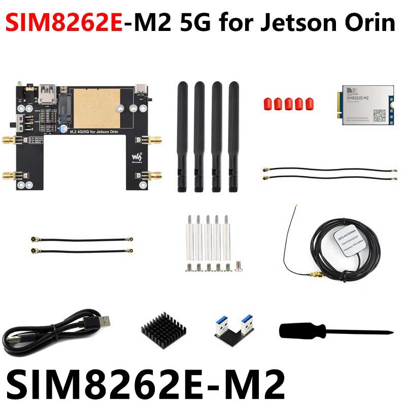 Jetson Orin 5G/4G/3G expansion board GNSS GPS SIM8260G-M2 SIM8262E-M2