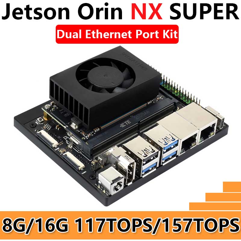 Jetson Orin NX SUPER 8GB/16GB 117TOPS/157TOPS Dual Ethernet AI Development Board