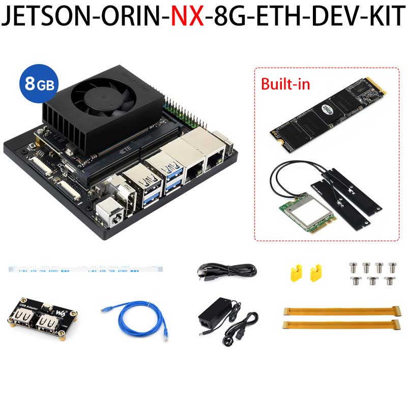 Jetson Orin NX SUPER 8GB/16GB 117TOPS/157TOPS Dual Ethernet AI Development Board