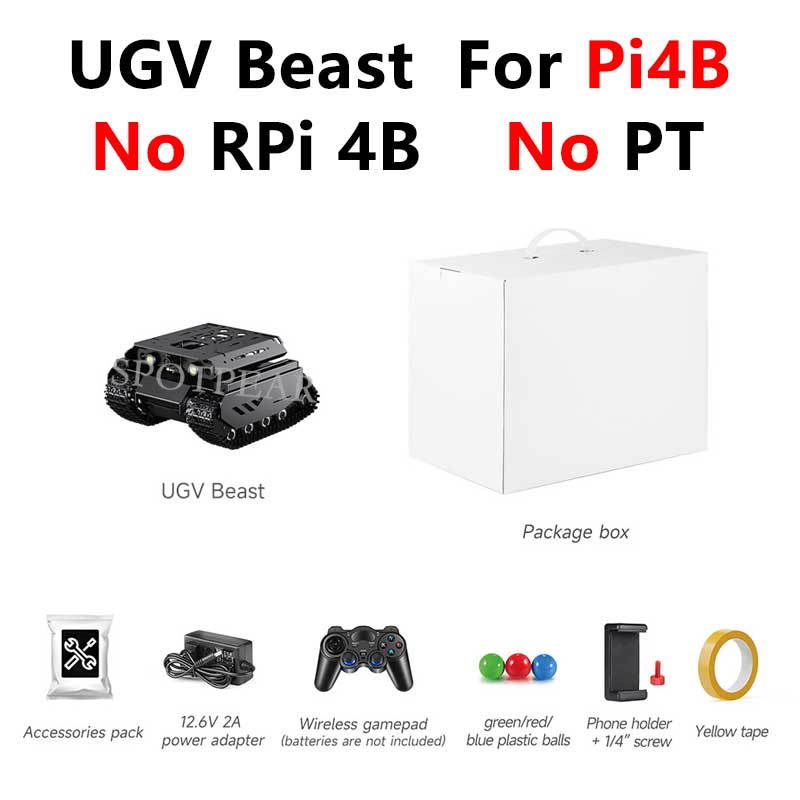 UGV Beast PT AI 4G 5G OpenCV Robot Car MediaPipe For Raspberry Pi4B/5