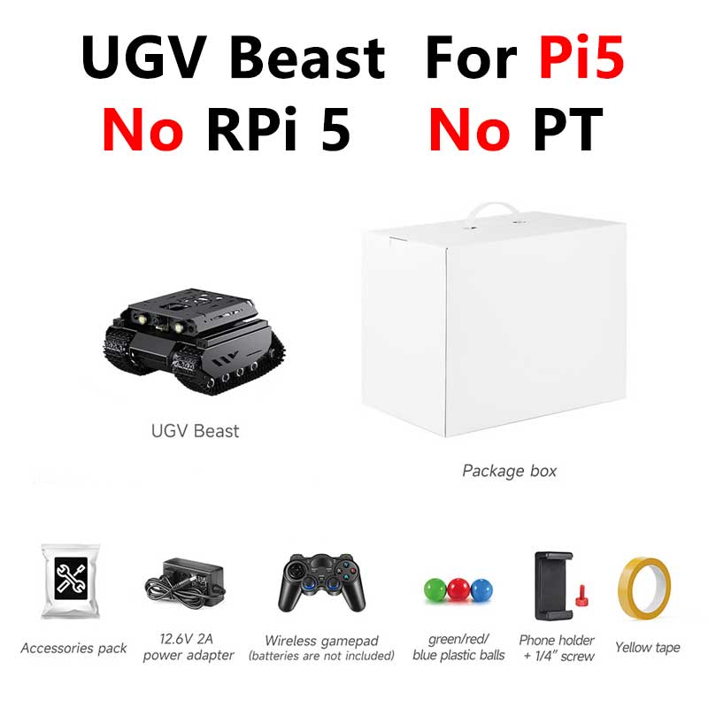 UGV Beast PT AI 4G 5G OpenCV Robot Car MediaPipe For Raspberry Pi4B/5