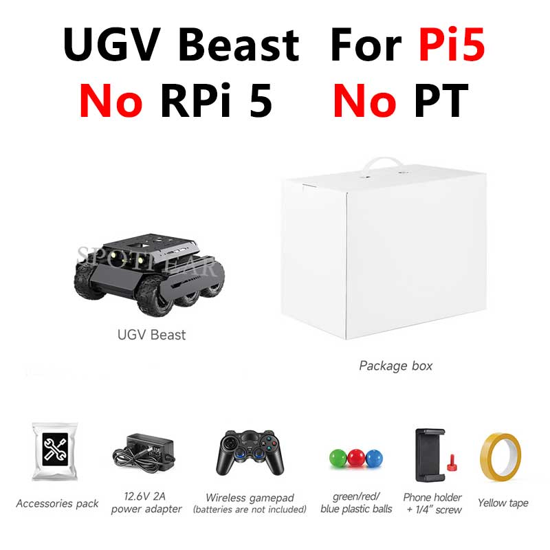 UGV Rover PT AI OpenCV Robot Car MediaPipe For Raspberry Pi